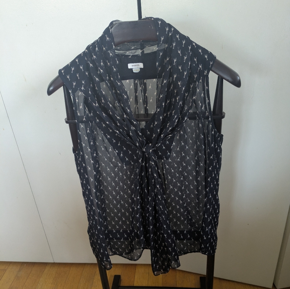 Sheer Black Patterned Top